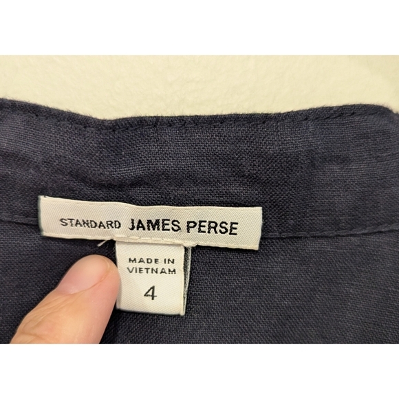 Standard James Perse Navy 100% Linen Shirt Dress Size XL - Picture 3 of 9